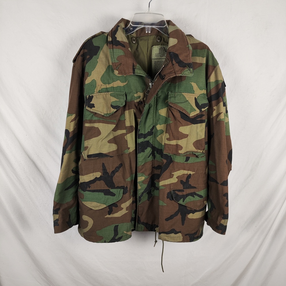 Vintage Golden Mfg Co Jacket Mens Medium Green Camo Military Cold Weather 90s